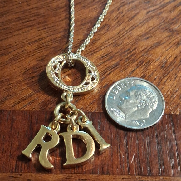 Dior Gold Letter Charm Necklace - Picture 7 of 7